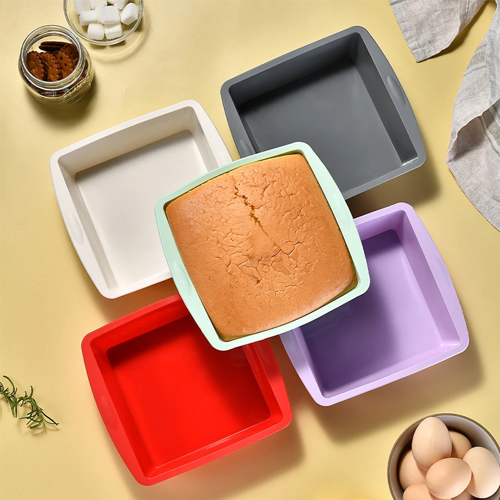 Kitchen Appliances Packages - แม่พิมพ์เค้กซิลิโคนทรงสี่เหลี่ยม1/4ชิ้นถาดอบแบบง่ายสำหรับเค้กเครื่องมือทำครัวทนทานและอุปกรณ์เสริมสำหรับใช้ในบ้าน