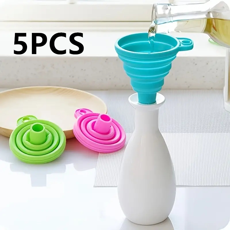 Kitchen Appliances And Utensils - ซิลิโคนพับช่องทางมัลติฟังก์ชั่แบบพกพา Mini Kitchen Retractable น้ํามันรั่วในครัวเรือน Liquid