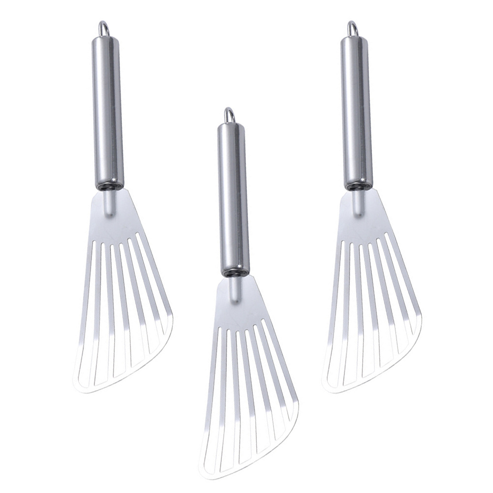 Kitchen Appliances And Utensils - ตะหลิวสแตนเลส 3 ชิ้น สำหรับสเต็ก ทอดปลา ตะหลิวมีร่อง