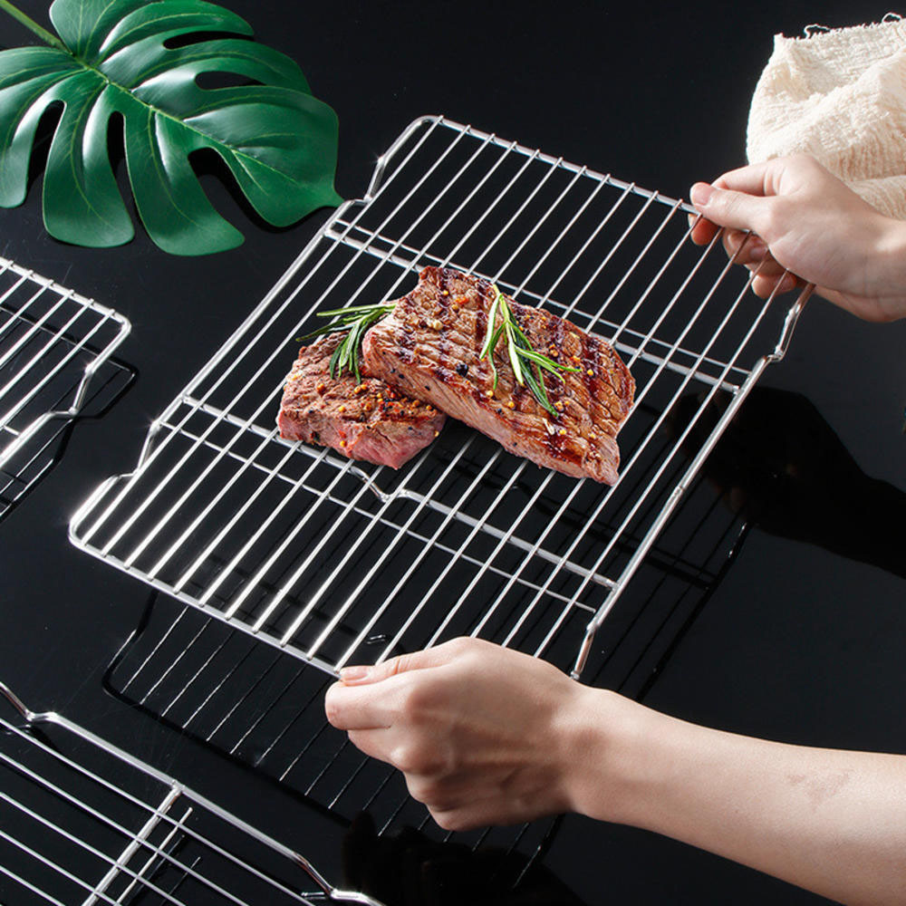 Kitchen Appliances Packages - สแตนเลสบาร์บีคิวตาข่ายเสื่อReusableความต้านทานความร้อนBBQเบเกอรี่สุทธิPadครัวทำอาหารเตาขาตั้งLinerอุปกรณ์เสริมเครื่องมือ