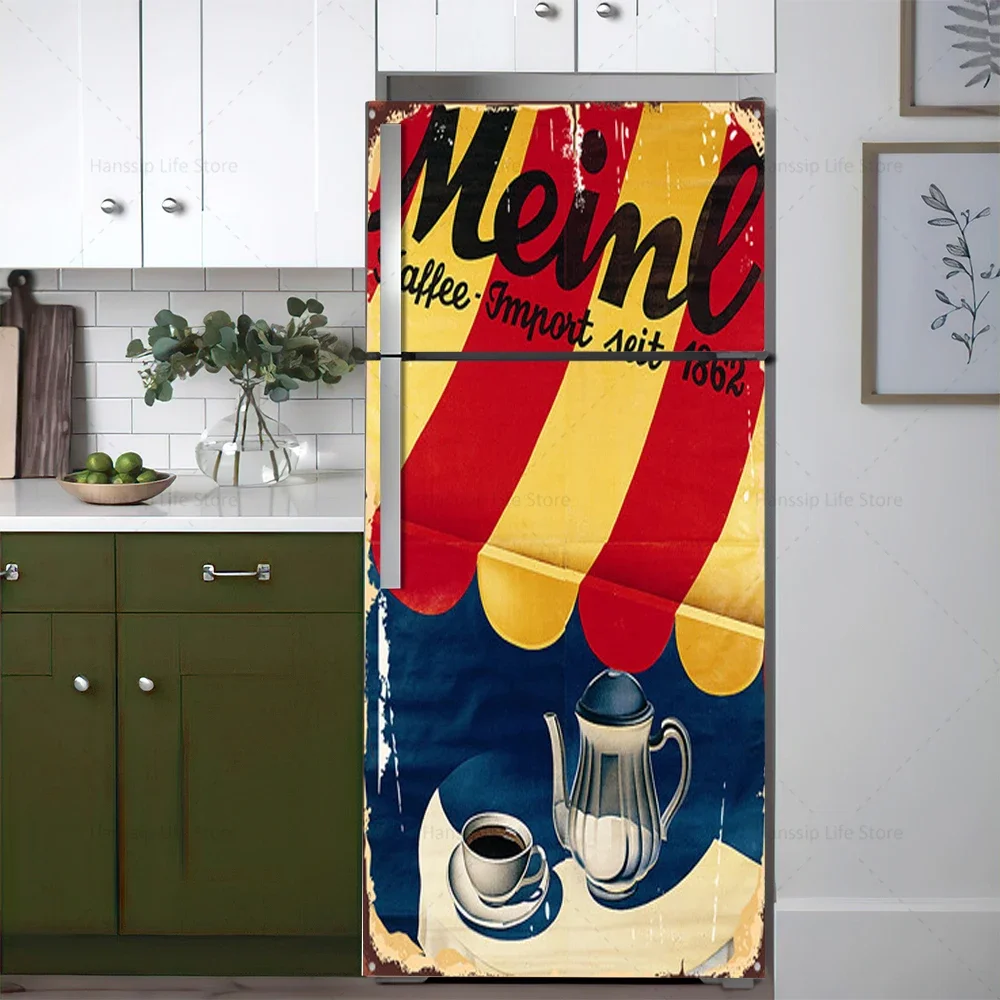 Retro กาแฟพื้นหลังตู้เย็นสติกเ - Kitchen Appliances Vintage บทวิจารณ์และราคา